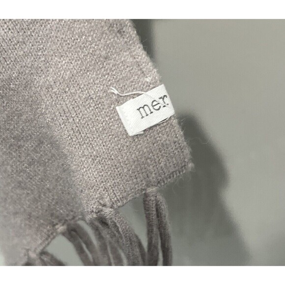 Mer Sea Travel Wrap One Size Sweater Fringe Gray Ivory Shawl Fitted Sleeve - Picture 4 of 8